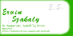 ervin szakaly business card